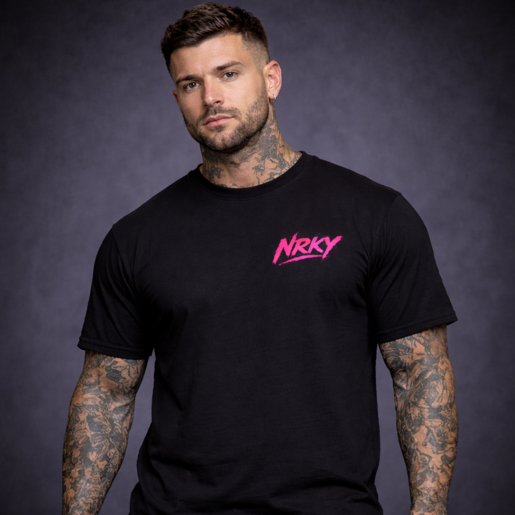 Men’s Disruption Tee - Pink on Black