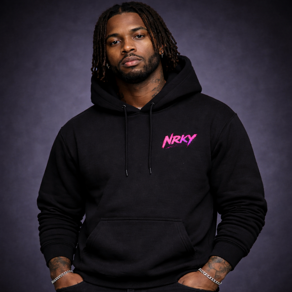 Men’s Disruption Hoodie - Pink on Black