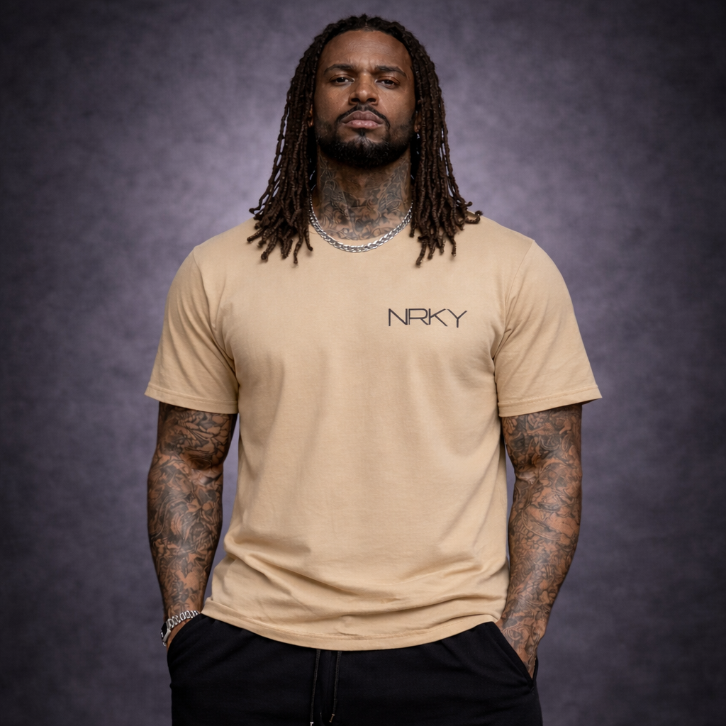 Men’s Anarchy Tee - Black on Khaki