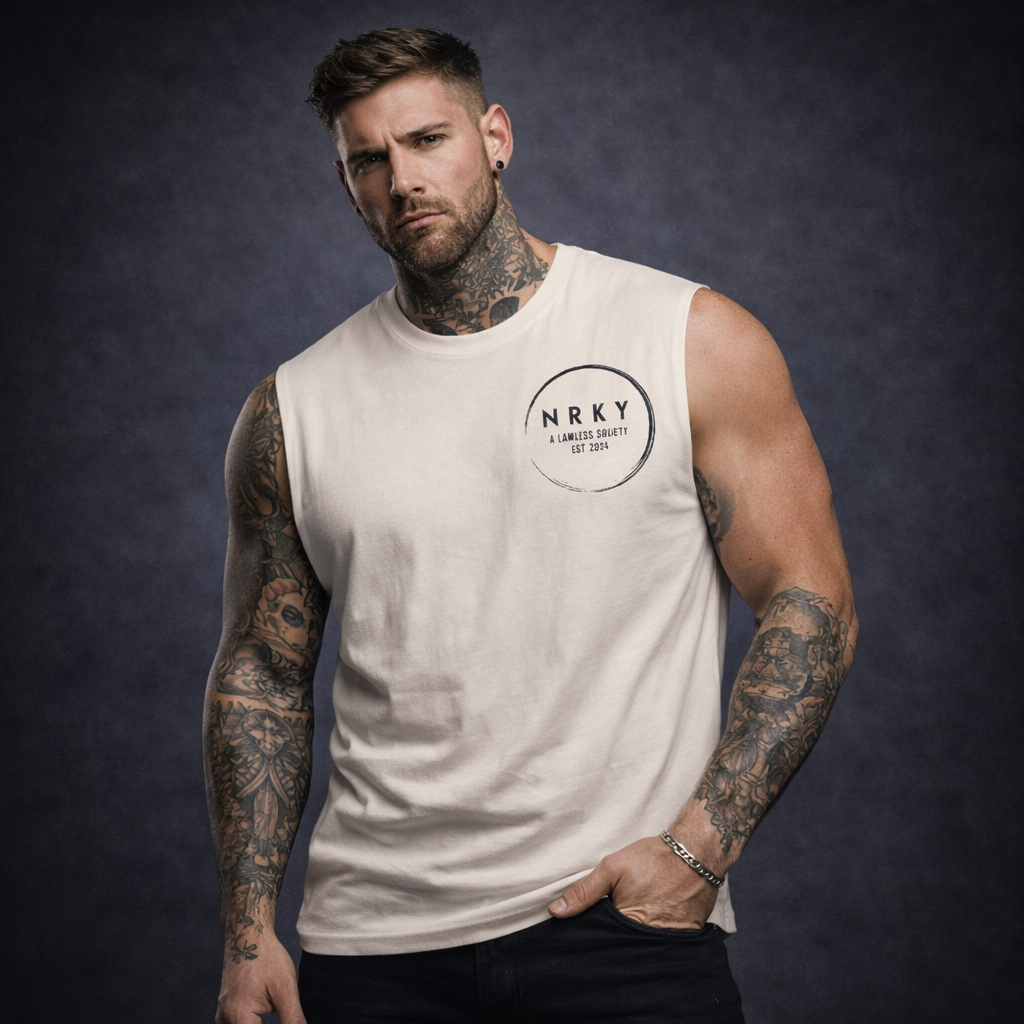 Men's Mayhem Tank - Black on Bone