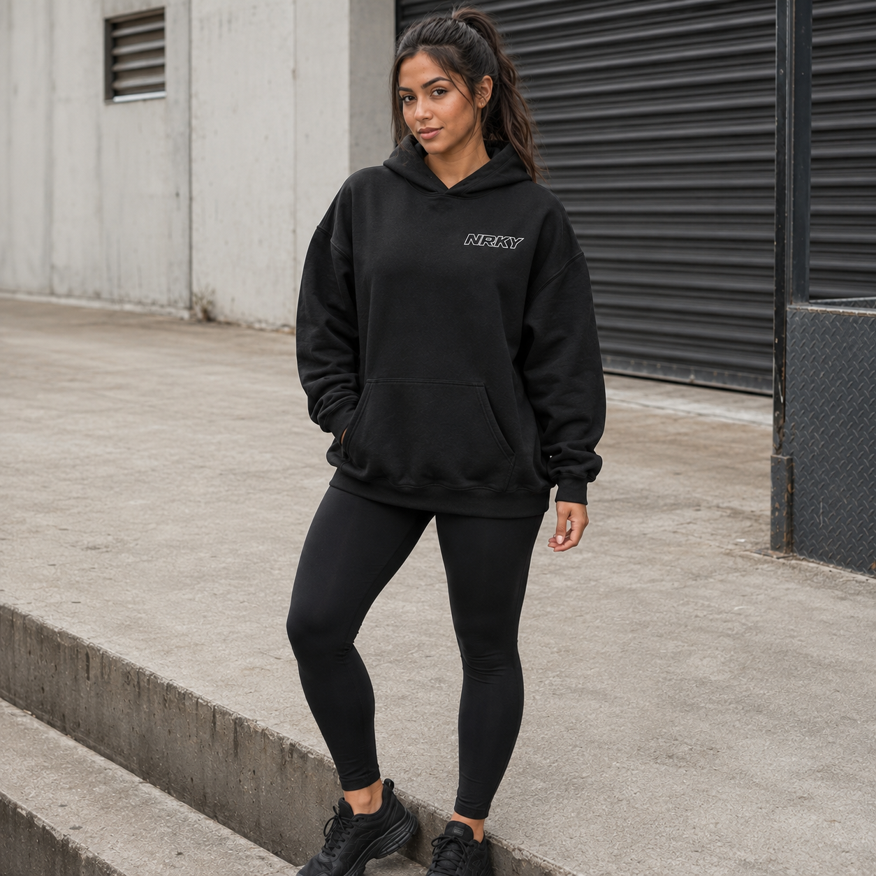 Women's Defiance Hoodie - Blue on Black