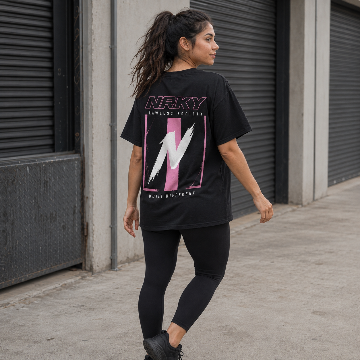 Women's Defiance Tee - Pink on Black