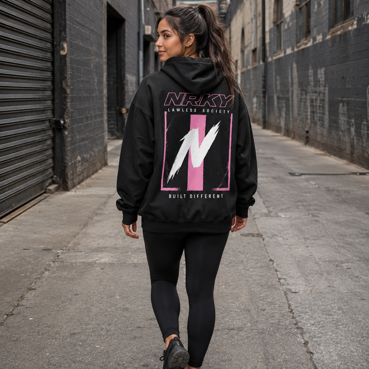Women's Defiance Hoodie - Pink on Black
