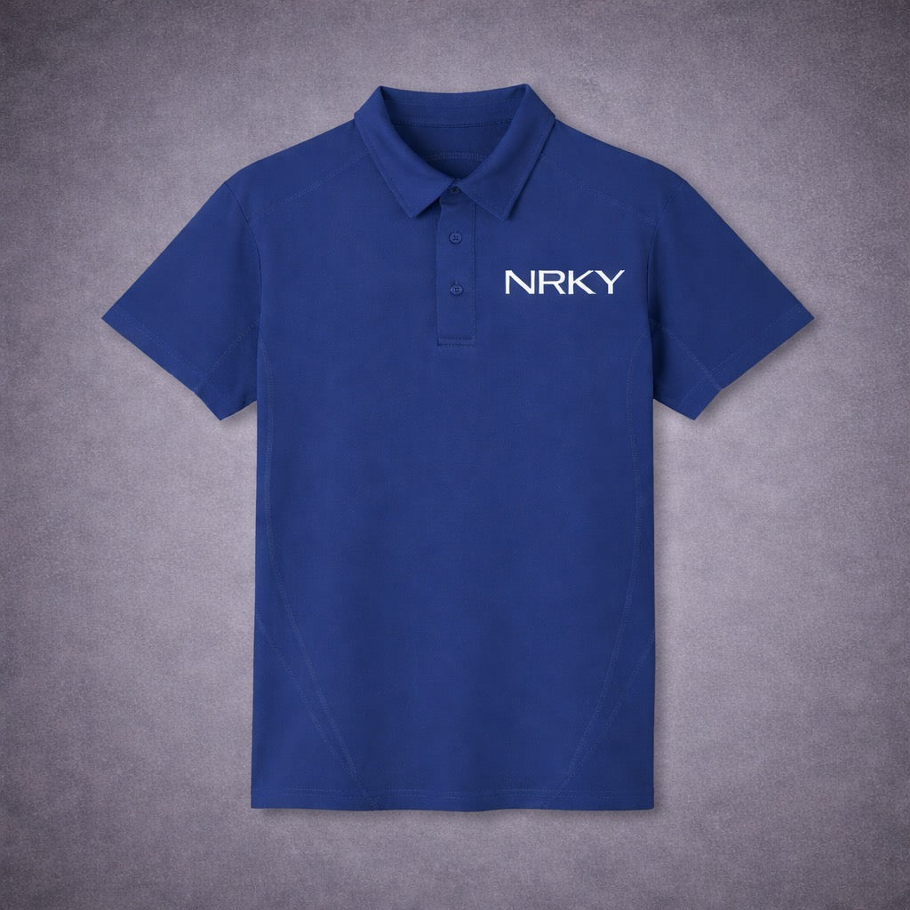 Men's Anarchy Sports Polo - White on Blue