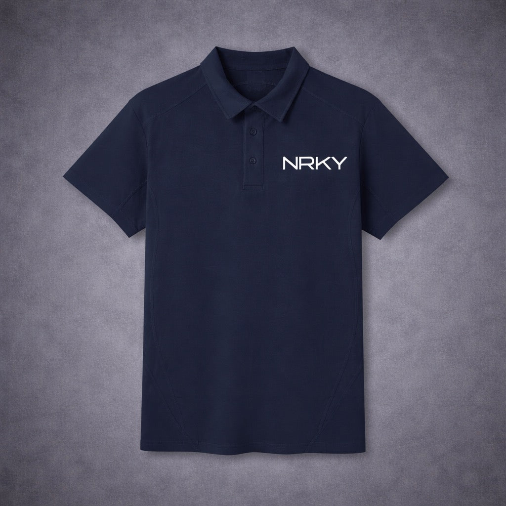 Men's Anarchy Sports Polo - White on Navy