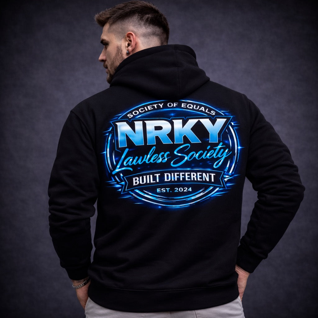 Men’s Sinister Hoodie - Blue on Black