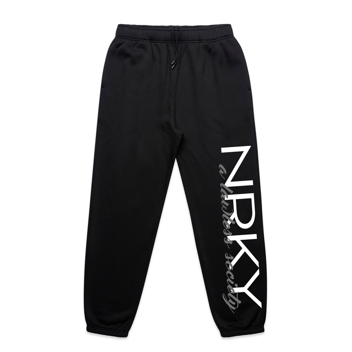 Women's Lawless Tracksuit Pants - White on Black