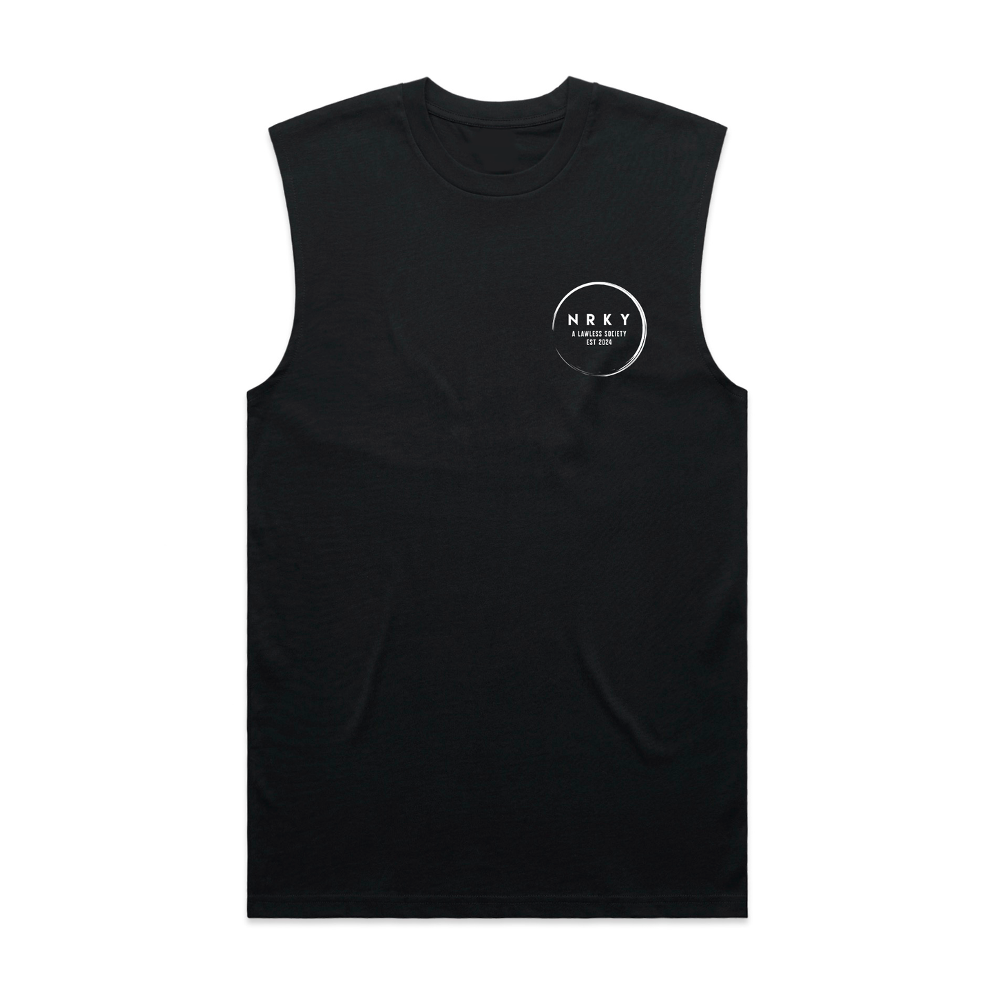 Men's Mayhem Tank - White on Black