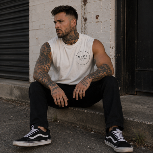 Men's Mayhem Tank - Black on Bone