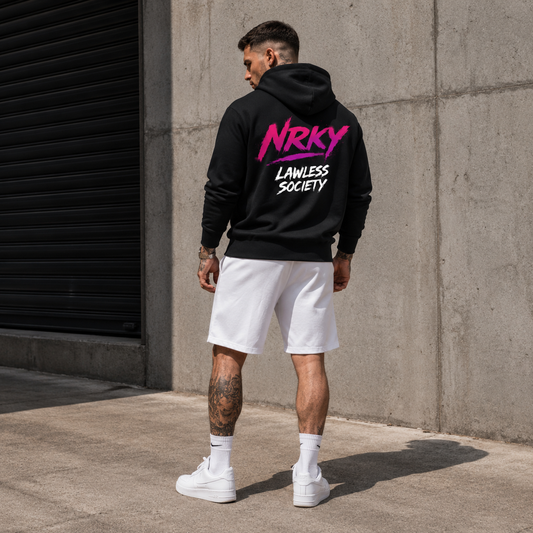Men’s Disruption Hoodie - Pink on Black