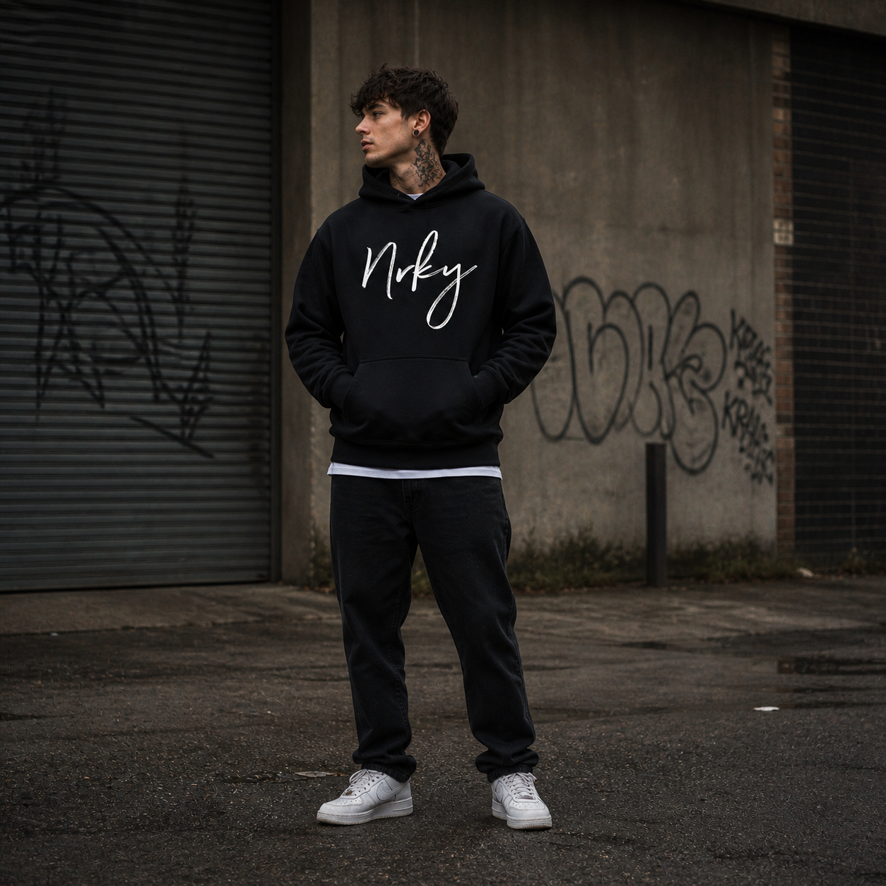 Men’s Disobey Hoodie - White on Black