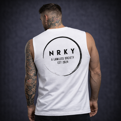 Men's Mayhem Tank - Black on White