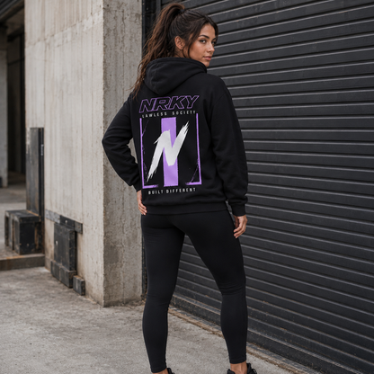 Women's Defiance Hoodie - Purple on Black