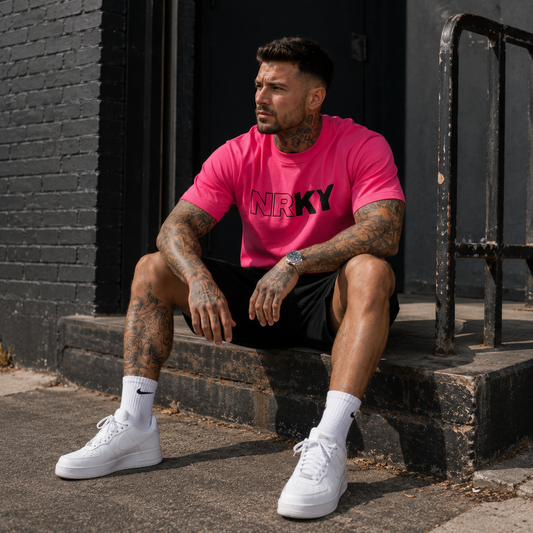 Men’s Revolution Tee - Black on Pink