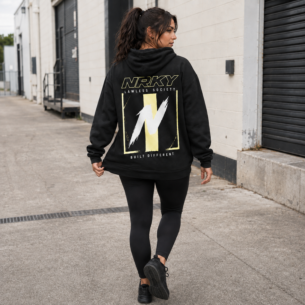 Women's Defiance Hoodie - Yellow on Black