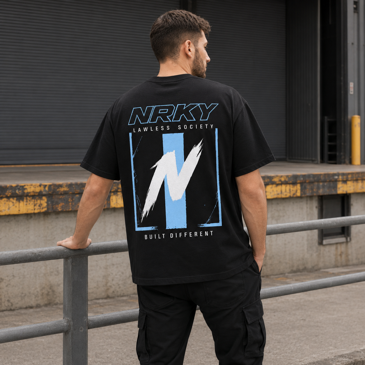 Men's Defiance Tee - Blue on Black