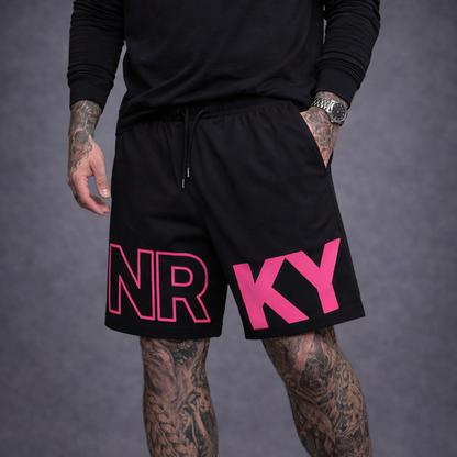 Men's Revolution Shorts - Pink on Black