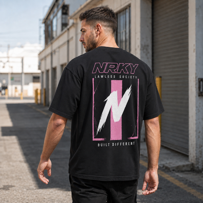 Men's Defiance Tee - Pink on Black