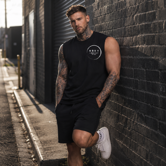 Men's Mayhem Tank - White on Black