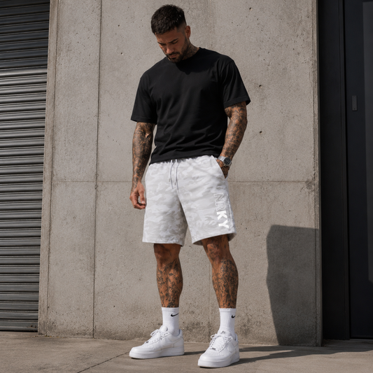 Men's Revolution Shorts- White on White Camo