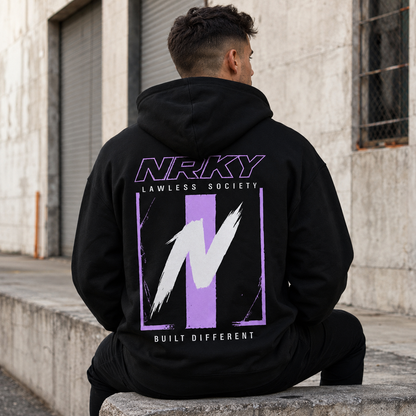 Men's Defiance Hoodie - Purple on Black