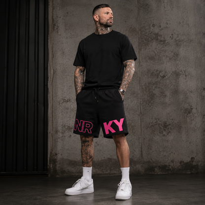 Men's Revolution Shorts - Pink on Black