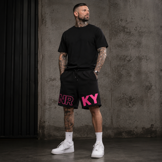 Men's Revolution Shorts - Pink on Black