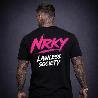 Men’s Disruption Tee - Pink on Black