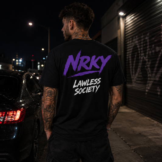 Men’s Disruption Tee - Purple on Black