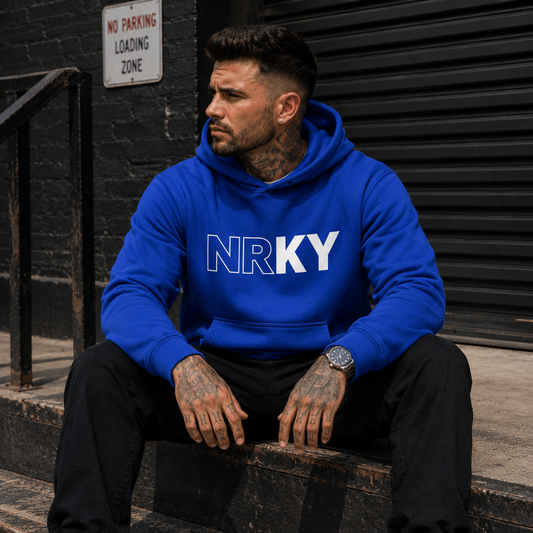 Men's Revolution Hoodie - White on Blue