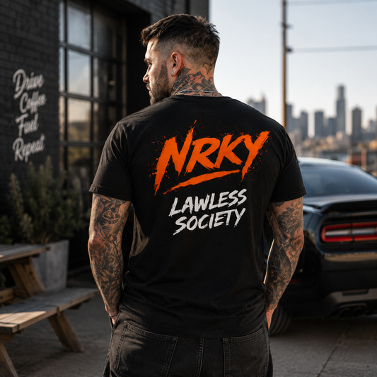 Men’s Disruption Tee - Orange on Black