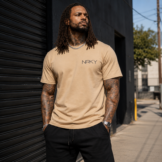 Men’s Anarchy Tee -  Black on Khaki
