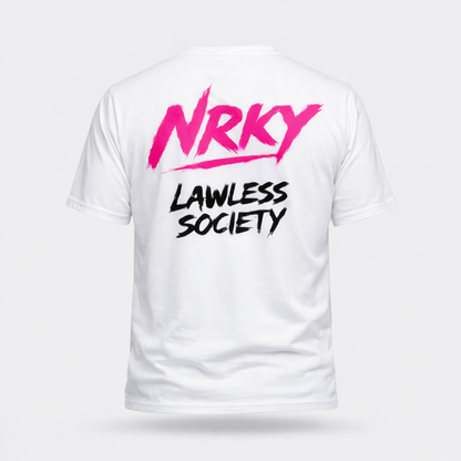 Men’s Disruption Tee - Pink on White