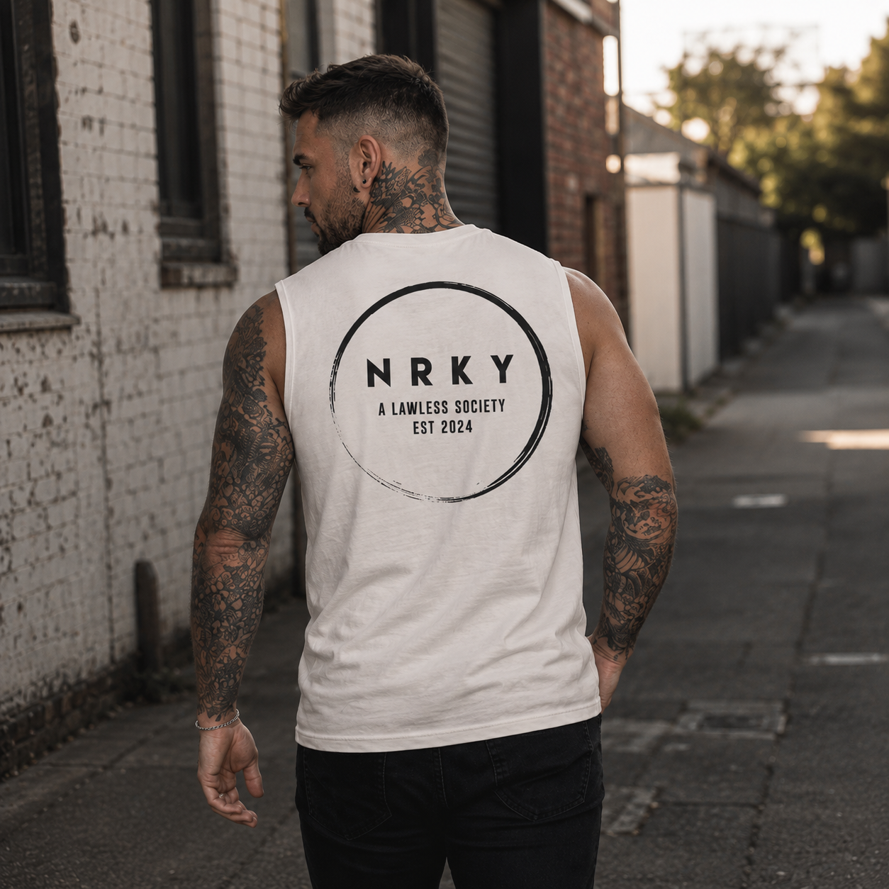 Men's Mayhem Tank - Black on Bone