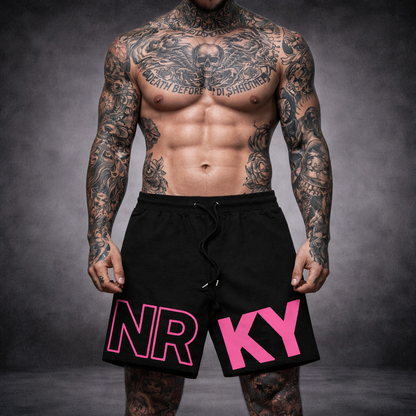Men's Revolution Shorts - Pink on Black
