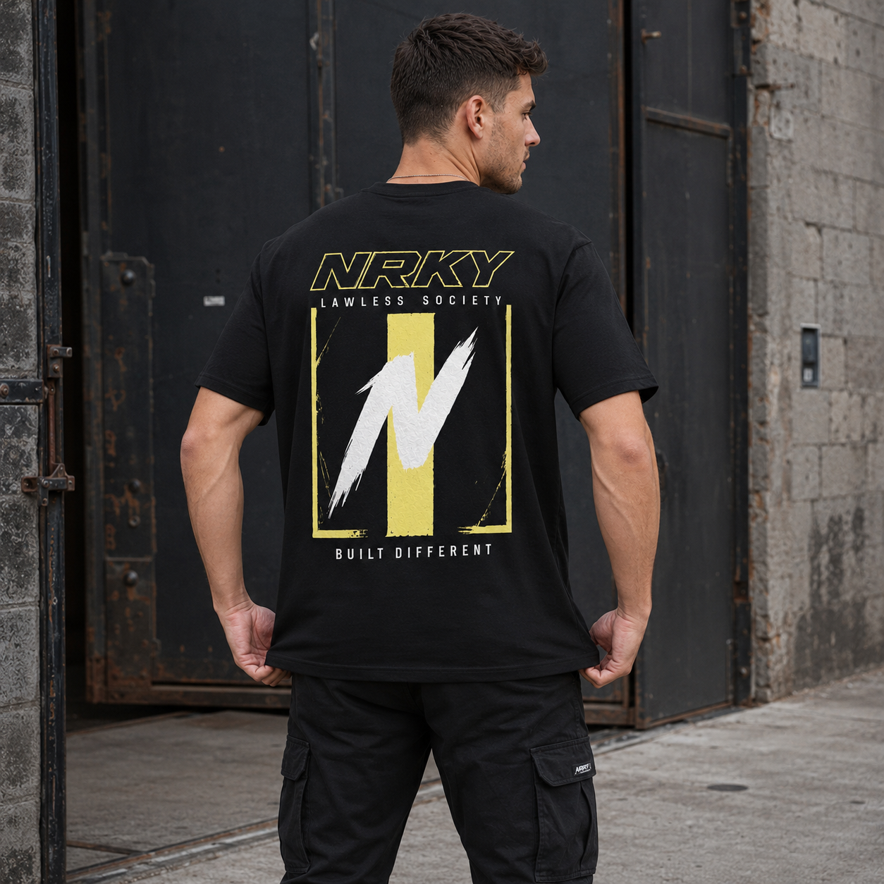 Men's Defiance Tee - Yellow on Black