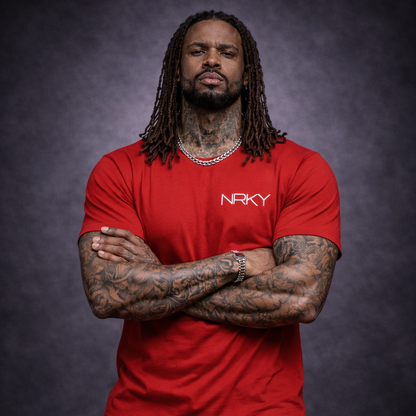 Men’s Anarchy Tee -  White on Red