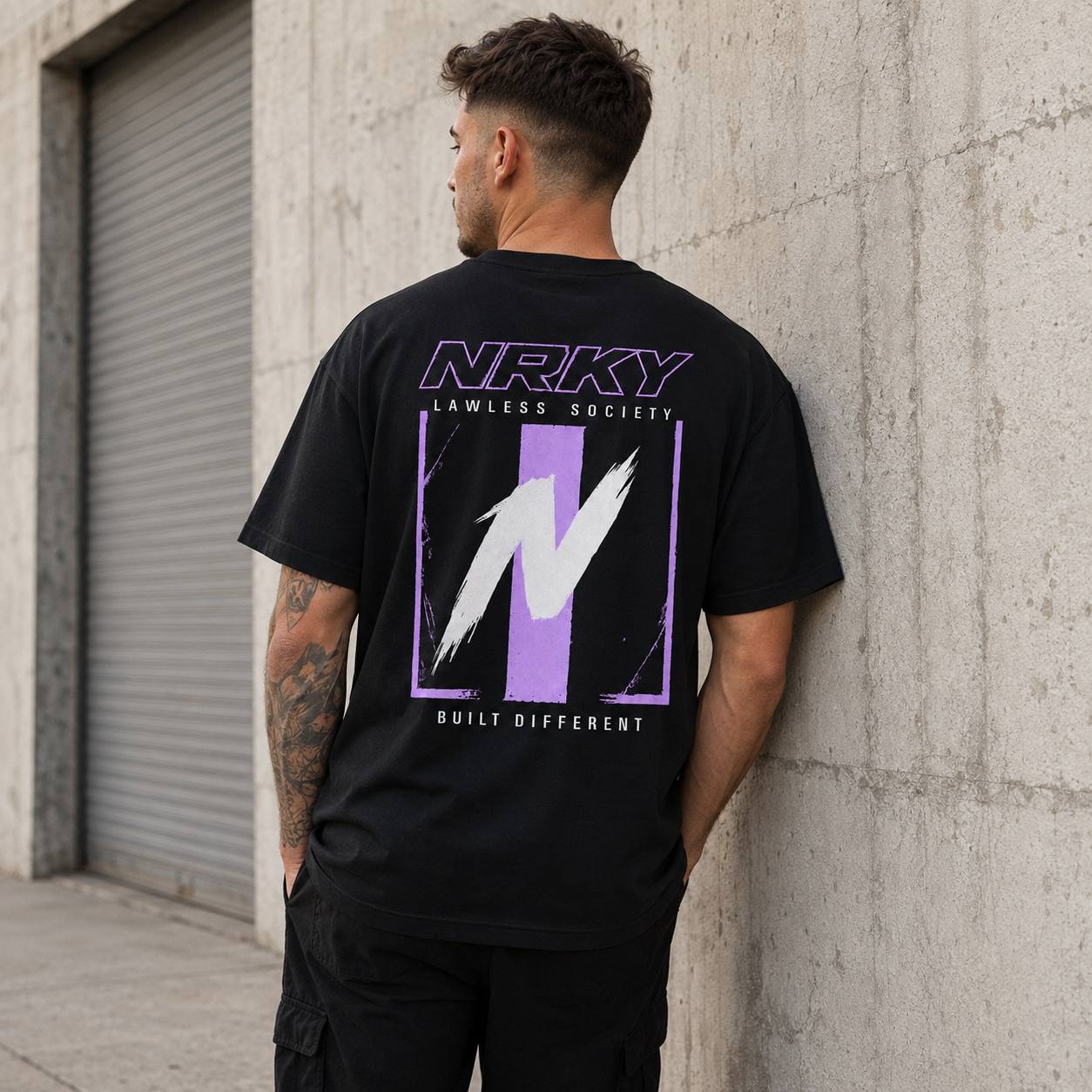 Men's Defiance Tee - Purple on Black