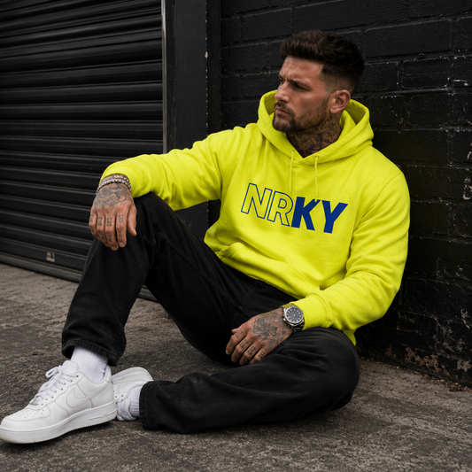 Men's Revolution Hoodie - Blue on Yellow