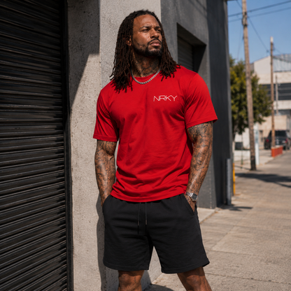 Men’s Anarchy Tee -  White on Red