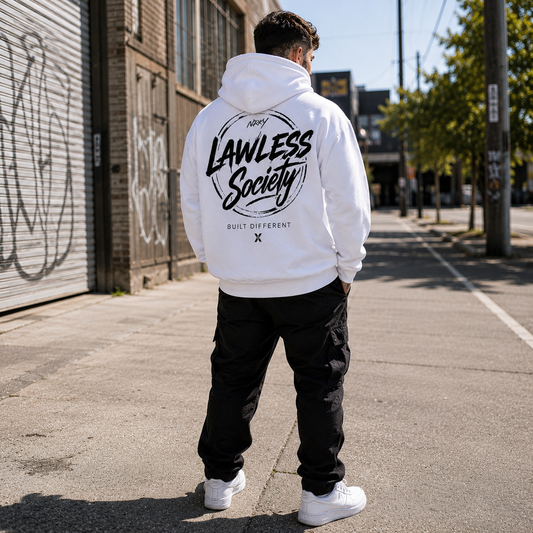 Men's Riot Hoodie - Black on White