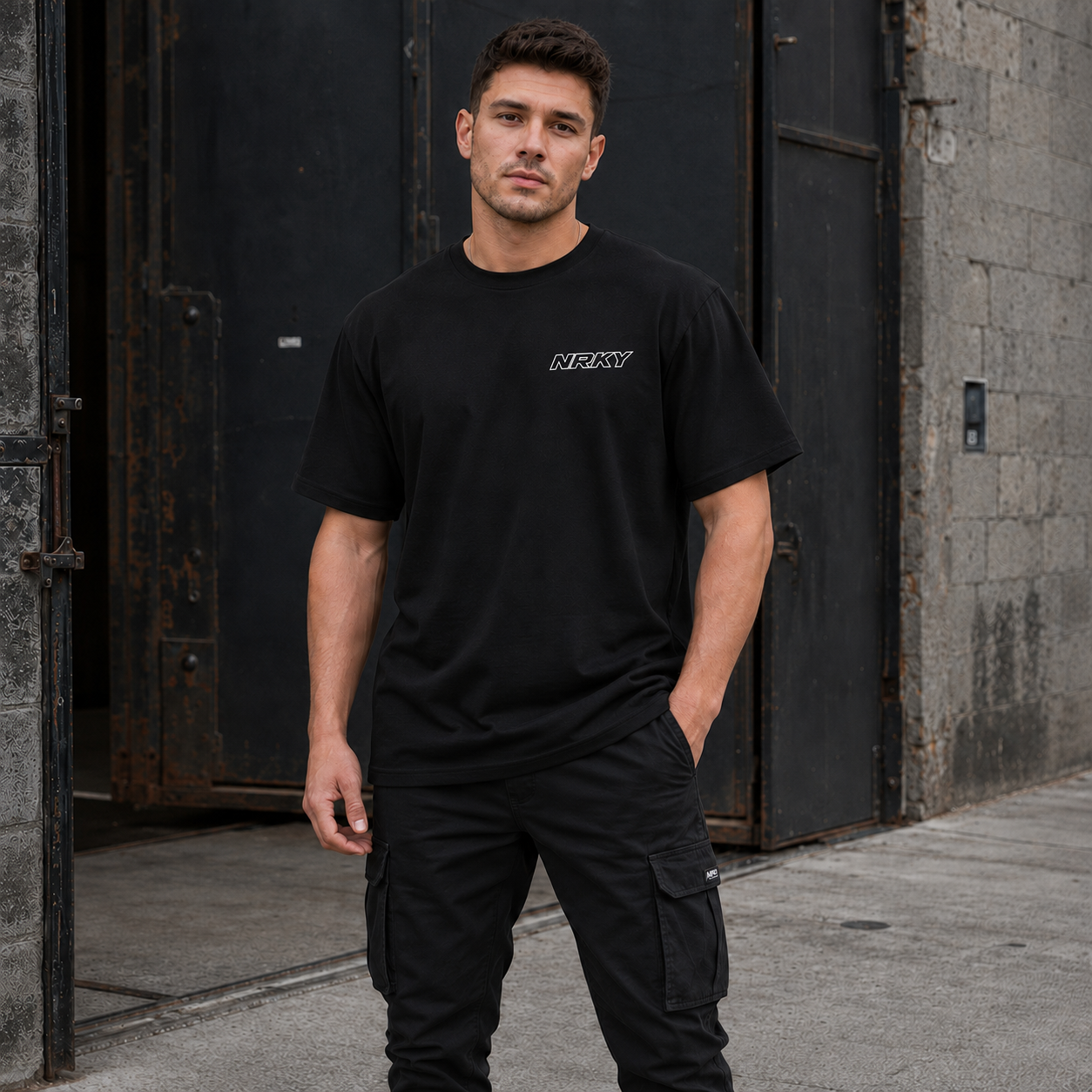 Men's Defiance Tee - Blue on Black