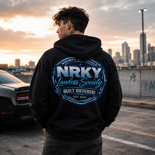 Men’s Sinister Hoodie - Blue on Black