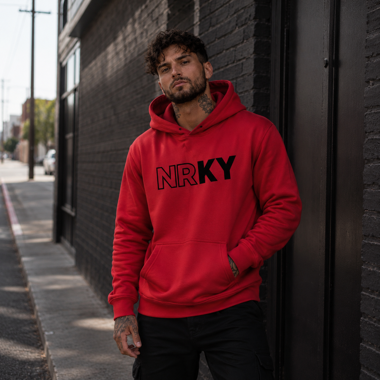Men's Revolution Hoodie - Black on Red
