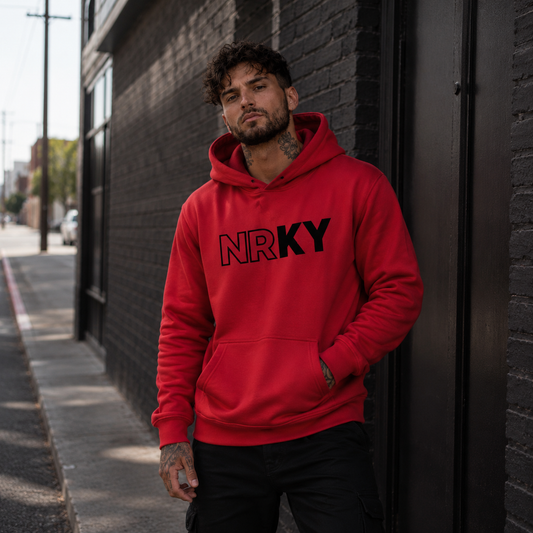 Men's Revolution Hoodie - Black on Red