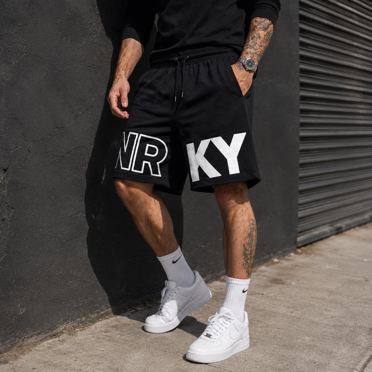 Men's Revolution Shorts - White on Black