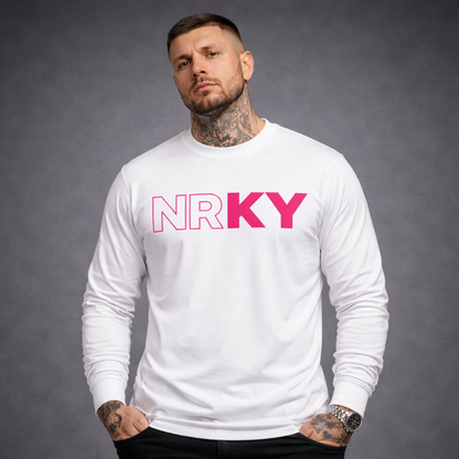 Men’s Revolution Long Sleeve - Pink on White