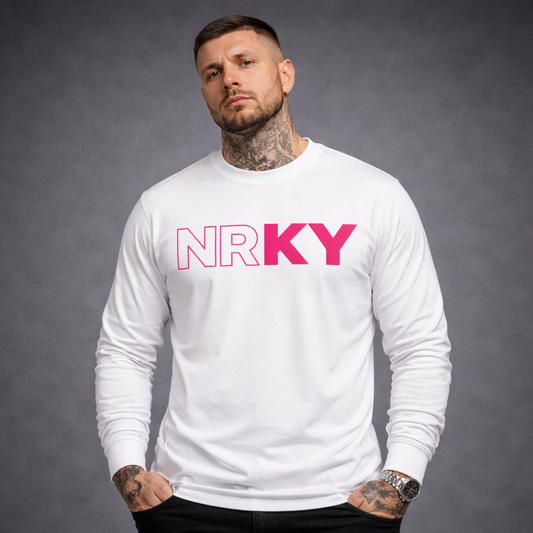 Men’s Revolution Long Sleeve - Pink on White