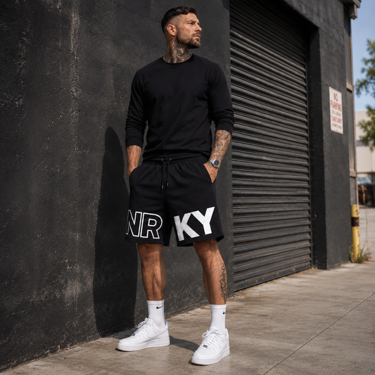 Men's Revolution Shorts - White on Black