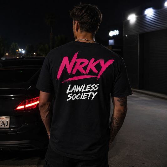 Men’s Disruption Tee - Pink on Black